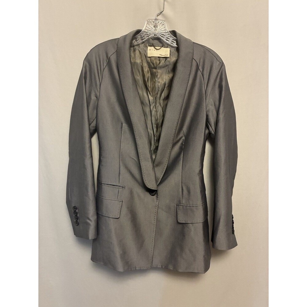 William Rast women’s  silver  Lined Blazer Jacket Size S shawl collar